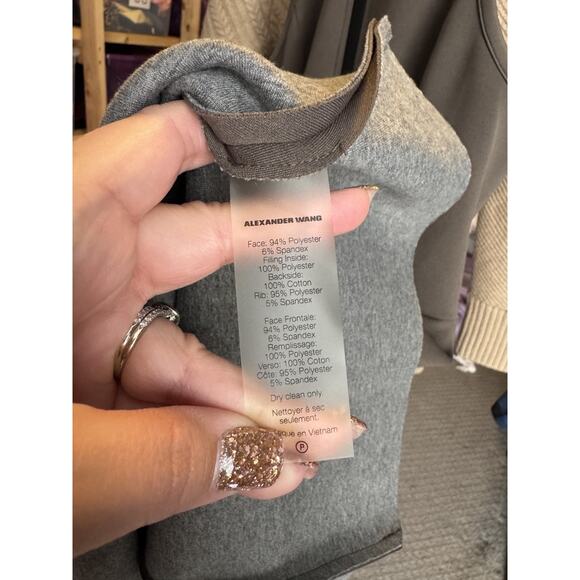 T By Alexander Wang Olive Taupe Neoprene Sleeveless A-Line Dress Size Medium - Picture 5 of 5